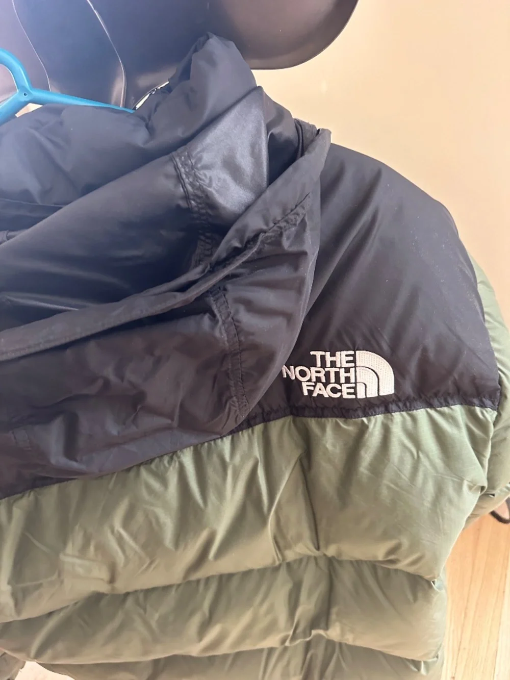 North face green puffer jacket